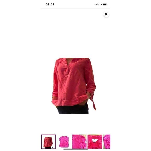 VINEYARD VINES embroidered cotton and linen pink shirt - Picture 4 of 5